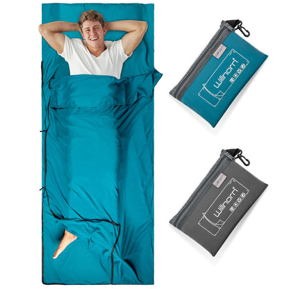 WILLNORN Silky Ultralight Sleep Liner with Dual-Zipper