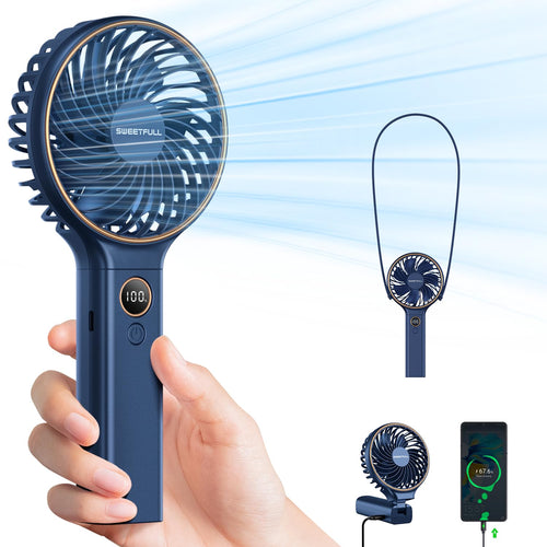 QUIETECH Handheld Fan 5000mAh, Portable Mini Fan with Power Bank
