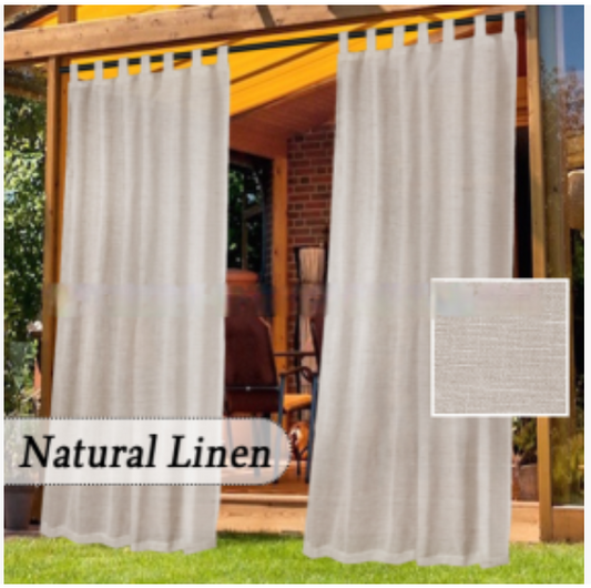 Modern Minimalist Linen Outdoor Curtains with Light Filter